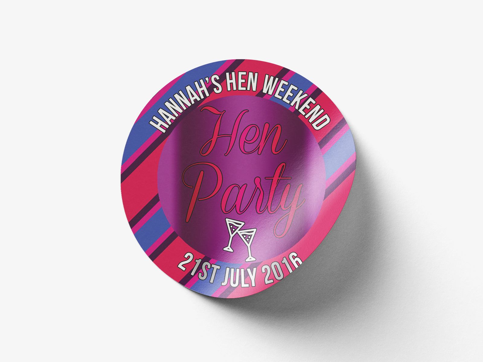Hen Label Personalised Round Hen Party Sticker Labels, party label, surprise par