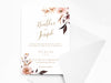 Personalised Rustic Floral Wedding Invitations with Envelopes