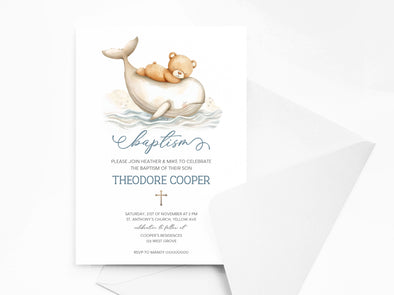 Personalised Baptism/Christening Invitations with Envelopes