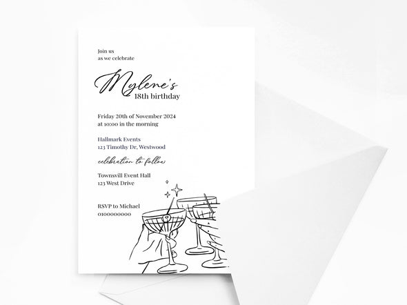 Personalised Birthday Party Invitations with Envelopes