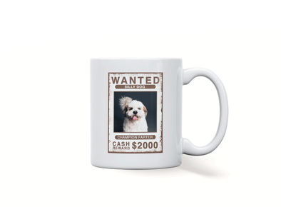 Personalised pet dog wanted mug