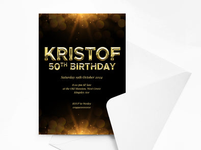 Personalised Birthday Party Invitations with Envelopes