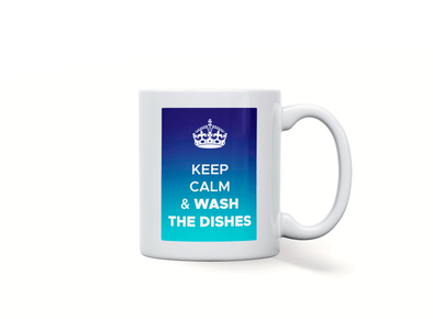 Personalised 'Keep Calm and wash the dishes' mug