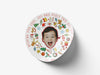 Personalised Round Christmas Photo Sticker Labels, party label, surprise party, holiday sticker
