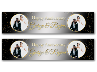 Personalised Anniversary Dual Photo Banner
