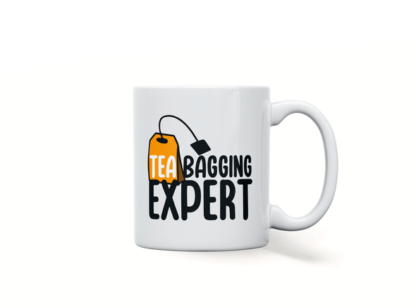 Personalised 'tea bagging expert' funny spoof mug