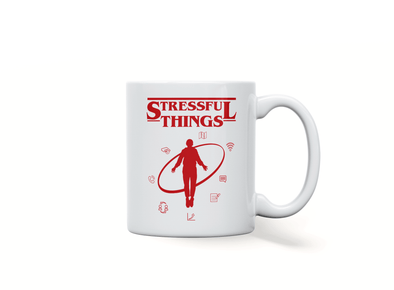 Personalised 'Stressful Things' funny spoof mug