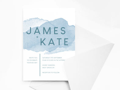 Personalised Watercolor Wedding Invitations with Envelopes