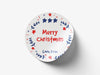 Personalised Round Christmas Sticker Labels, party label, surprise party, holiday sticker