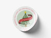 Personalised Round Christmas Sticker Labels, party label, surprise party, holiday sticker