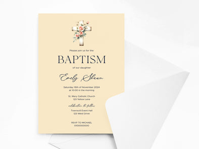Personalised Baptism/Christening Invitations with Envelopes