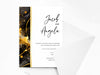 Personalised Black and Gold Wedding Invitations with Envelopes