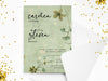 Personalised Sage Floral Wedding Invitations with Envelopes