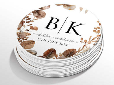 Personalised Round Wedding Sticker Labels, Party bag, logo stickers