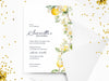 Personalised Lemon Floral Birthday Party Invitations with Envelopes