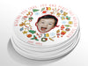 Personalised Round Christmas Photo Sticker Labels, party label, surprise party, holiday sticker