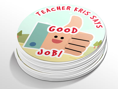 Personalised Round Teacher Sticker Labels, student sticker, school sticker