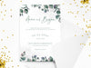 Personalised Sage Leaves Wedding Invitations with Envelopes