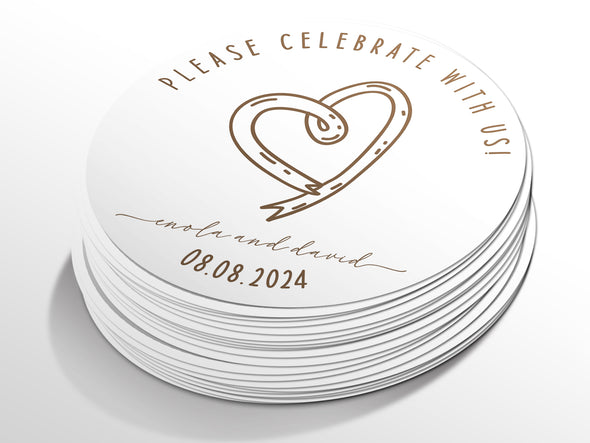 Personalised Round Wedding Sticker Labels, Party bag, logo stickers