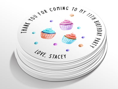 Personalised Round Birthday Sticker Labels, party label, surprise party, birthday label, kids sticker