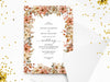 Personalised Rustic Floral Wedding Invitations with Envelopes
