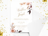 Personalised Rustic Floral Wedding Invitations with Envelopes