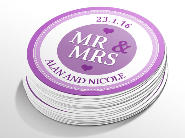Personalised Round Wedding Sticker Labels, Party bag, logo stickers