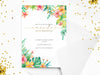 Personalised Botanical Floral Birthday Party Invitations with Envelopes
