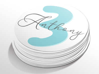 Personalised Round Birthday Sticker Labels, party label, surprise party, birthday label