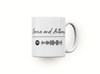 Personalised couple image song album mug