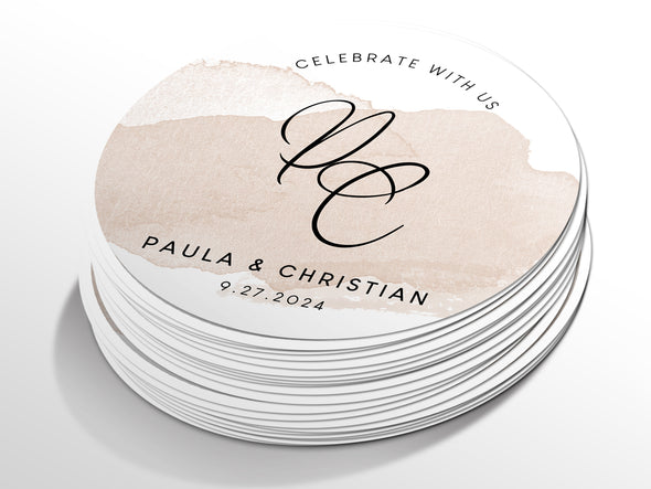 Personalised Round Wedding Sticker Labels, Party bag, logo stickers
