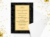 Personalised Floral Black and Gold Wedding Invitations with Envelopes