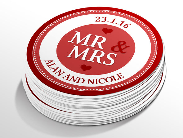 Personalised Round Wedding Sticker Labels, Party bag, logo stickers