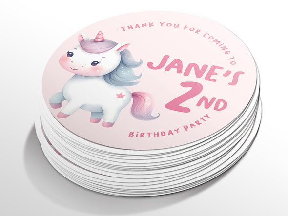 Personalised Round Birthday Sticker Labels, party label, surprise party, birthday label, kids sticker