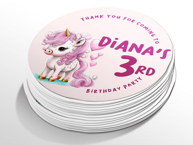 Personalised Round Birthday Sticker Labels, party label, surprise party, birthday label, kids sticker