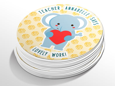 Personalised Round Teacher Sticker Labels, student sticker, school sticker