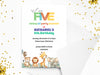 Personalised Animal Jungle Safari Kids Birthday Party Invitations with Envelopes