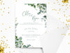 Personalised Sage Leaves Wedding Invitations with Envelopes
