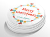 Personalised Round Christmas Sticker Labels, party label, surprise party, holiday sticker