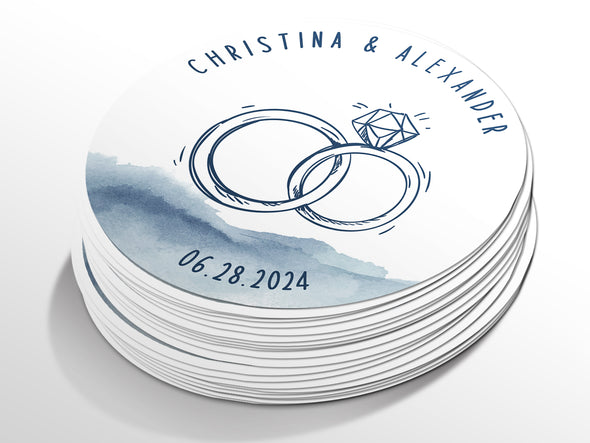 Personalised Round Wedding Sticker Labels, Party bag, logo stickers