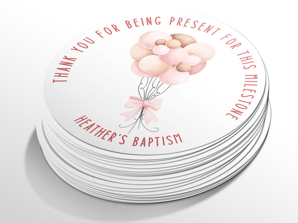 Personalised Round Baptism Sticker Labels, Christening sticker, custom sticker