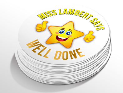 Personalised Round Teacher Sticker Labels, student sticker, school sticker