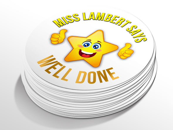 Personalised Round Teacher Sticker Labels, student sticker, school sticker