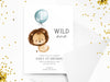 Personalised Animal Lion Kids Birthday Party Invitations with Envelopes