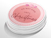 Personalised Round Christmas Sticker Labels, party label, surprise party, holiday sticker