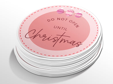 Personalised Round Christmas Sticker Labels, party label, surprise party, holiday sticker