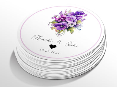 Personalised Round Wedding Sticker Labels, Party bag, logo stickers