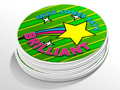 Personalised Round Teacher Sticker Labels, student sticker, school sticker