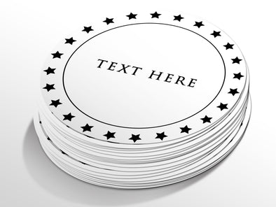 Personalised Round Sticker Custom Image Labels, Party bag, birthday, wedding, baptism, custom logo