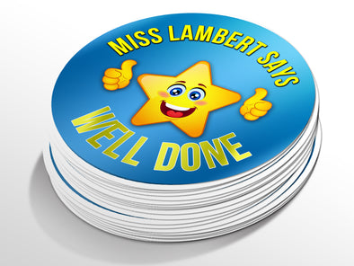 Personalised Round Teacher Sticker Labels, student sticker, school sticker